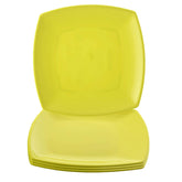 Kuber Industries Square Plastic Microwave/Dishwasher Safe Dinner Plates Set for Families, Parties, Daily Use, Set of 4 (Green), Standard (HS39KUBMART022285)